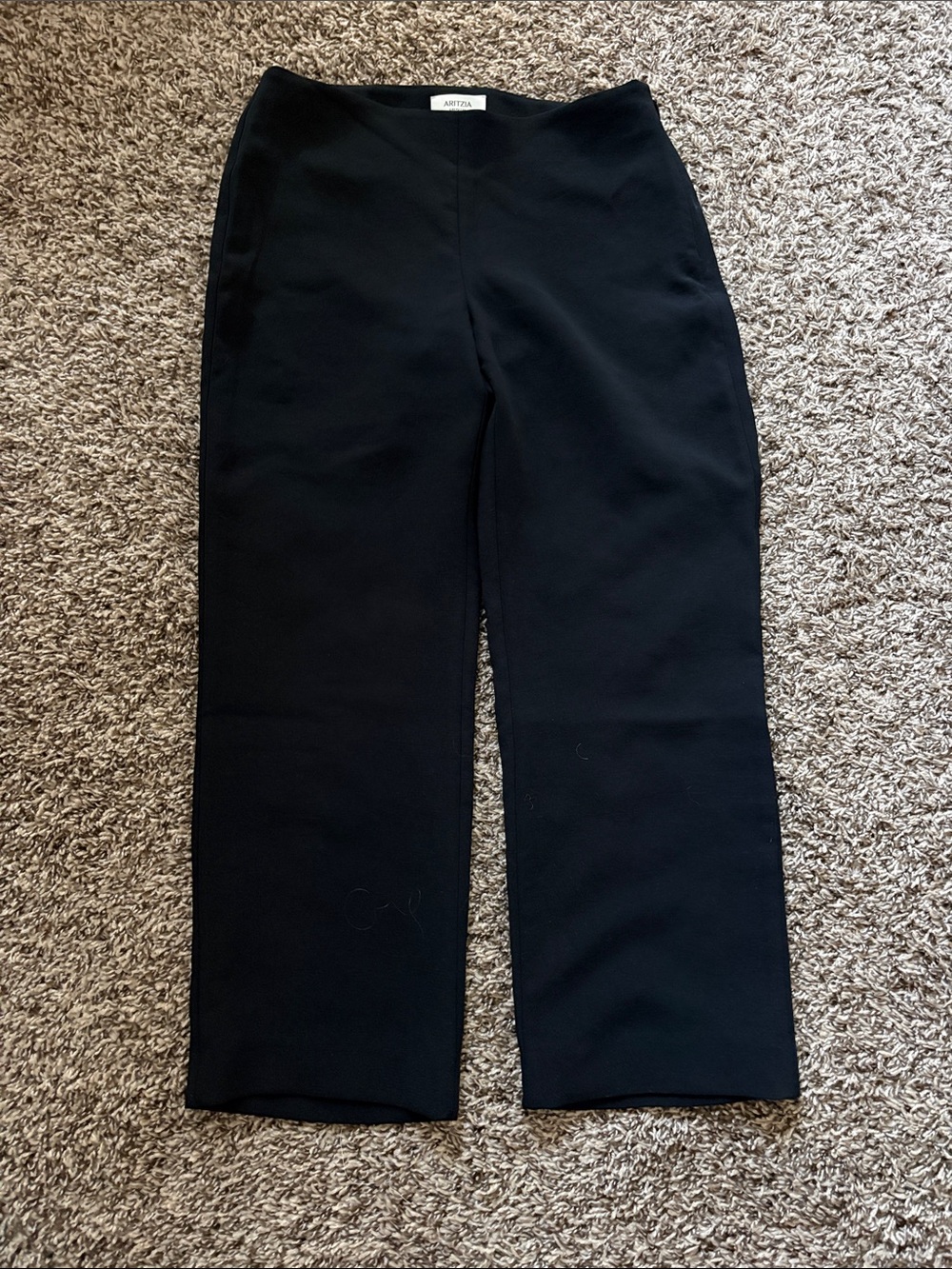 Aritzia Black Straight-Leg Ponte Trousers